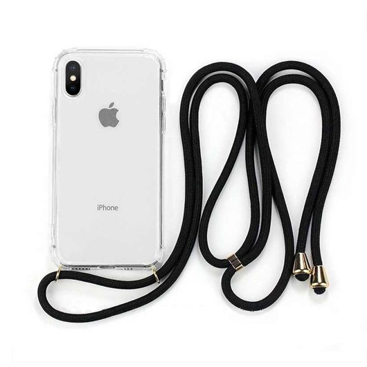 Funda antigolpes con cuerda llaves iPhone Xs Max (transparente